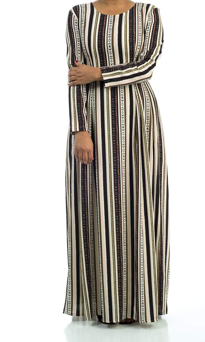 Ivory abstract seamless pattern Maxi dress Kabayare
