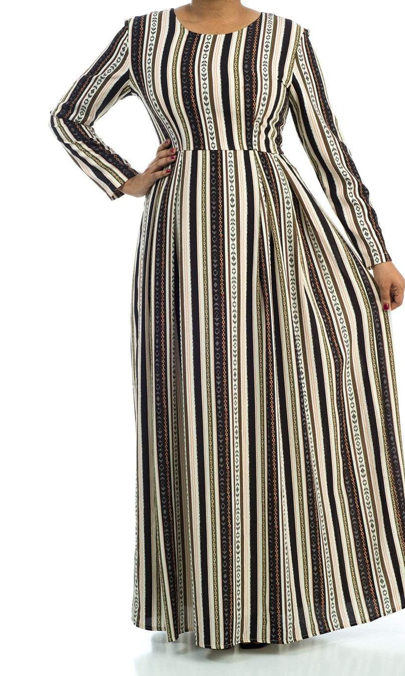Ivory abstract seamless pattern Maxi dress Kabayare