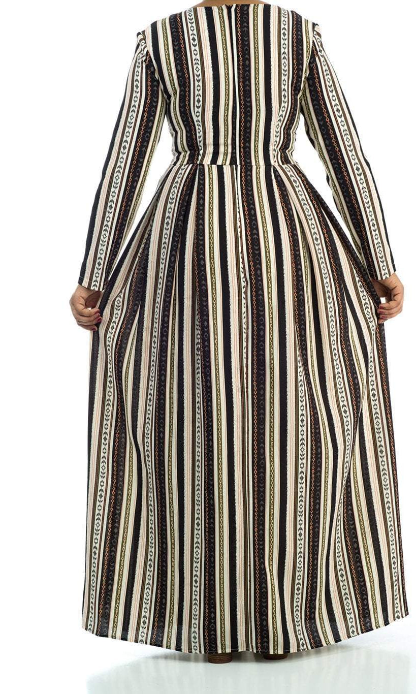 Ivory abstract seamless pattern Maxi dress Kabayare