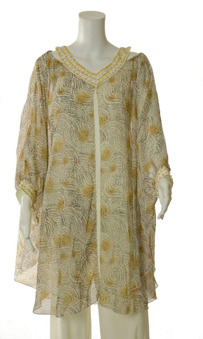 Ivory ChiffonTunic Set Kabayare