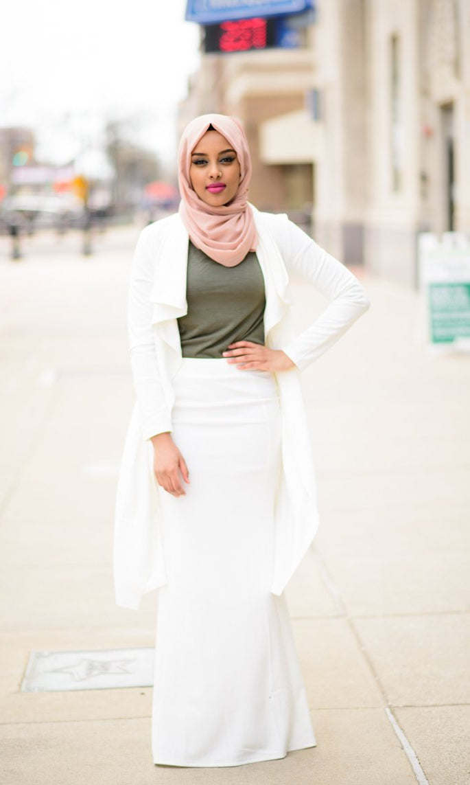 Ivory DRAPED DROP SHOULDER JACKET Kabayare