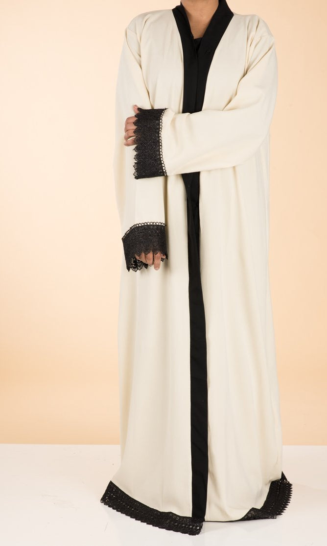 Ivory elegant Kimono Abaya Kabayare