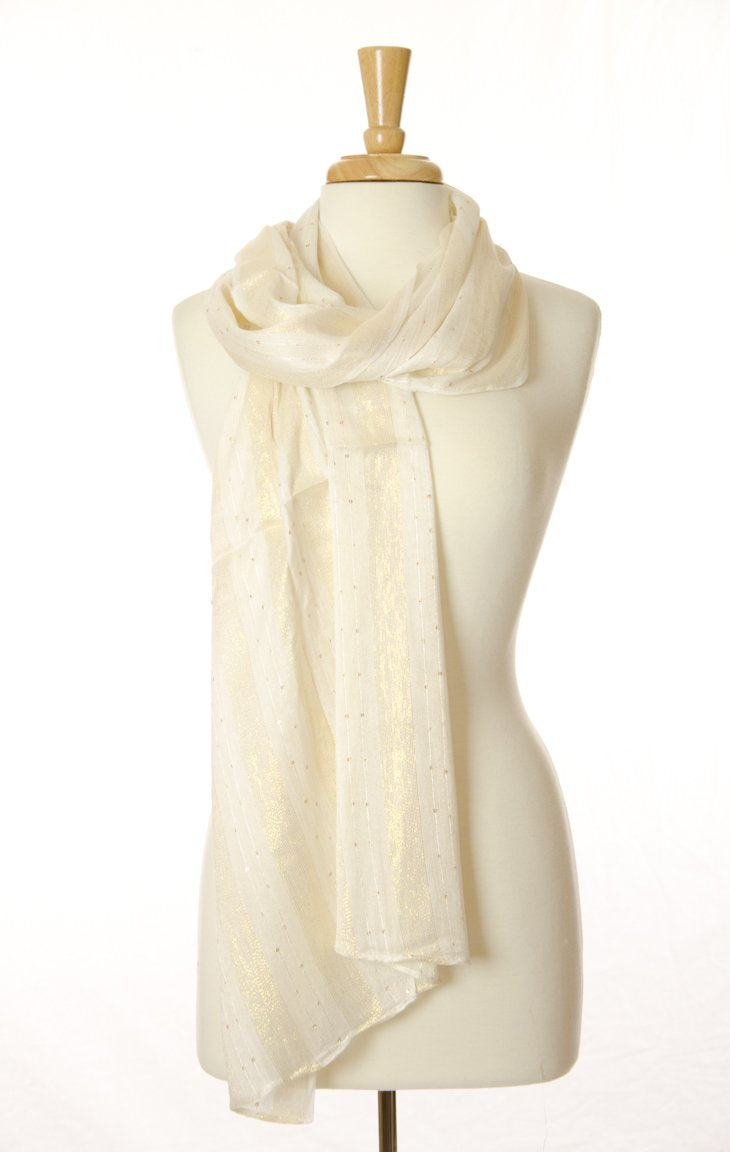 Ivory Golden Flare Scarf Kabayare
