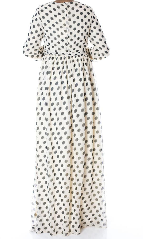 Ivory Polka dot maxi dress Kabayare