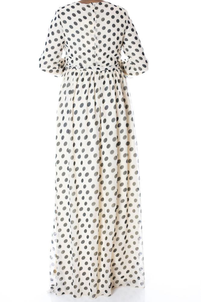 Ivory Polka dot maxi dress Kabayare