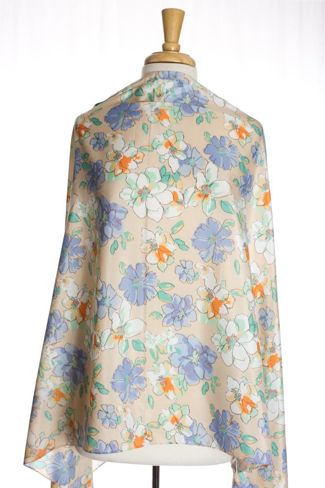 Khaki Floral Blooms Hijab Kabayare