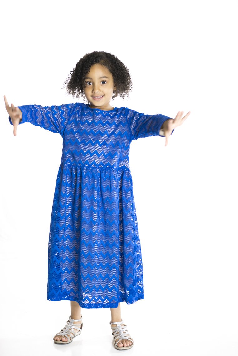Kids Blue chevron lace Kabayare