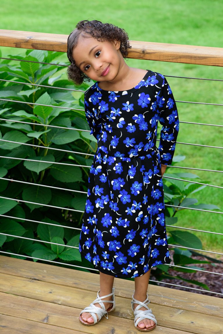 Kids Blue flowers dress Kabayare