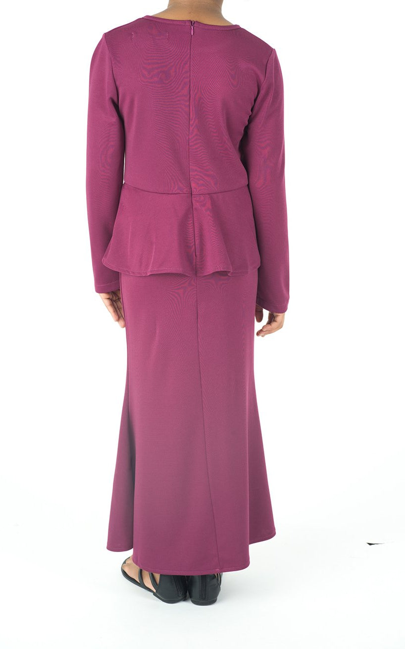 kids long sleeve peplum dress Kabayare