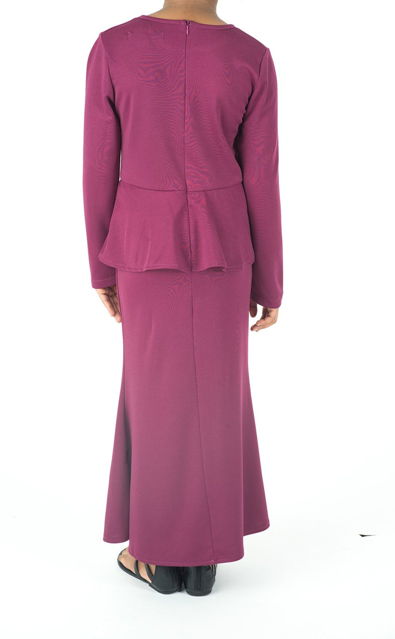 kids long sleeve peplum dress Kabayare