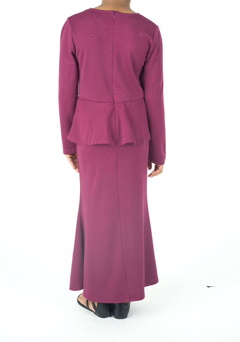 kids long sleeve peplum dress Kabayare