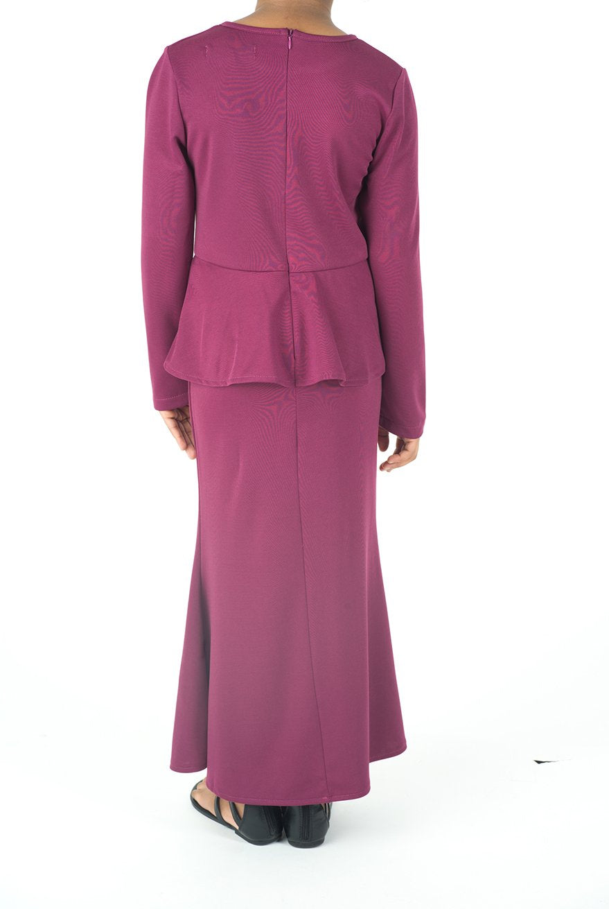 kids long sleeve peplum dress Kabayare