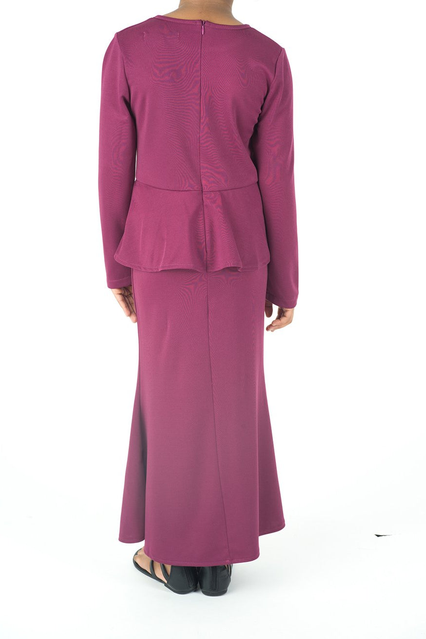 kids long sleeve peplum dress Kabayare