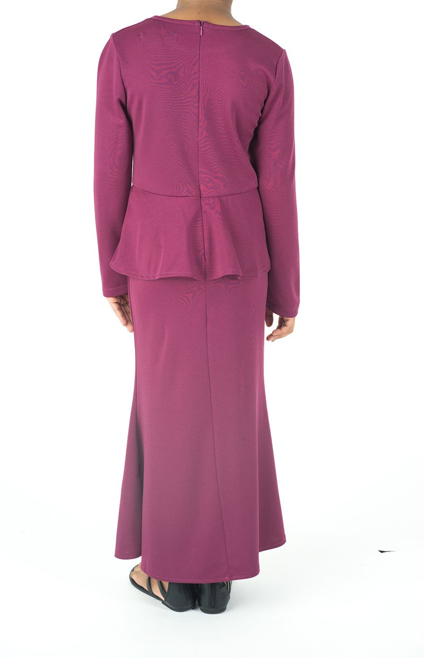 kids long sleeve peplum dress Kabayare