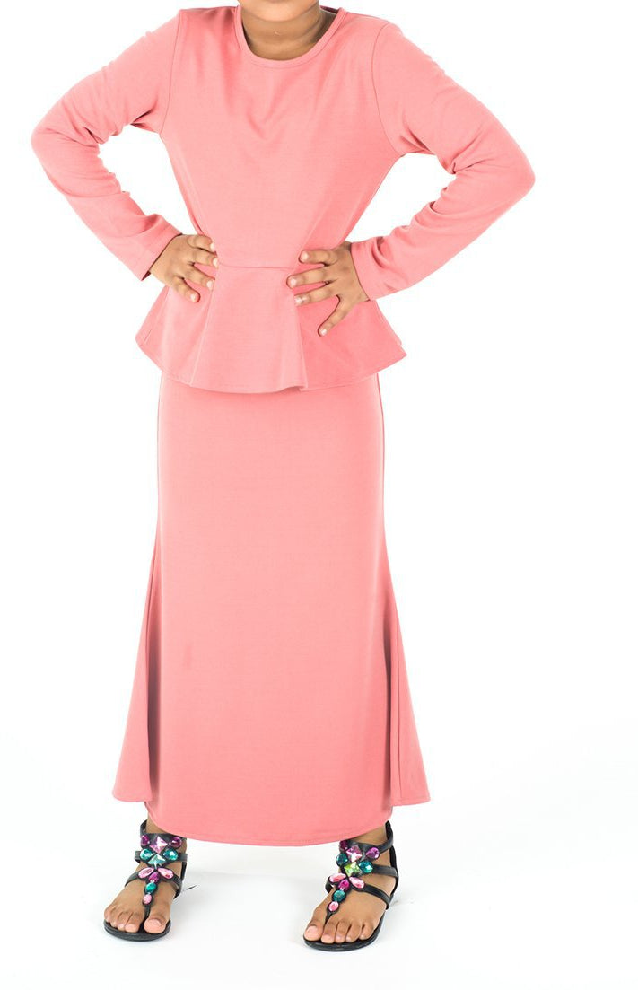 kids long sleeve peplum dress Kabayare