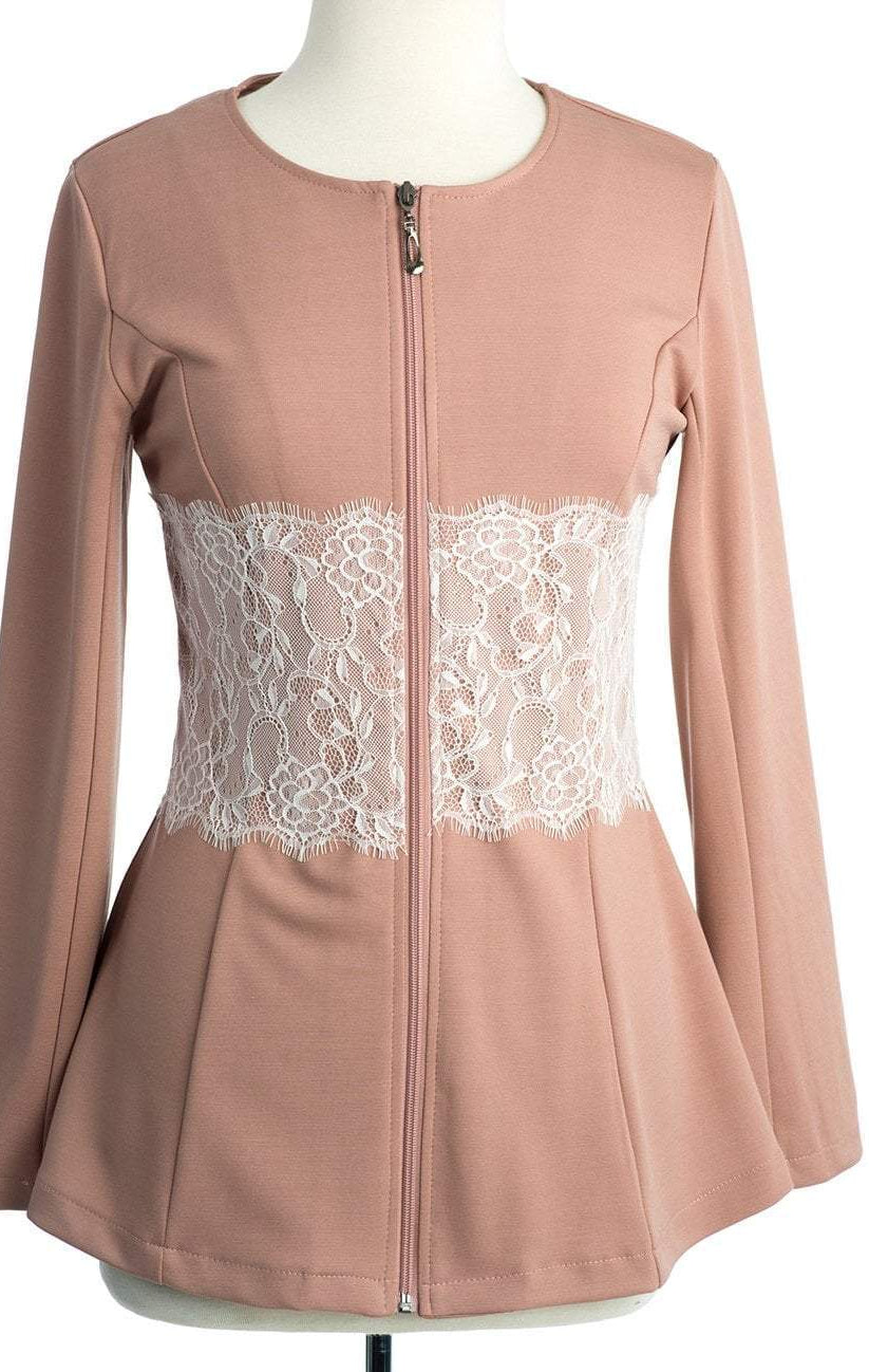 Lace Detail zipper Jacket Kabayare
