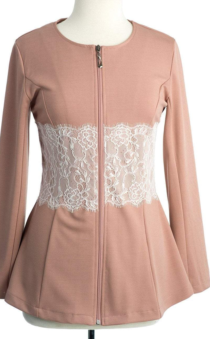 Lace Detail zipper Jacket Kabayare