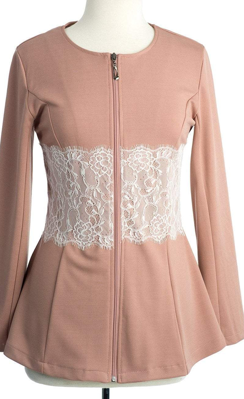 Lace Detail zipper Jacket Kabayare