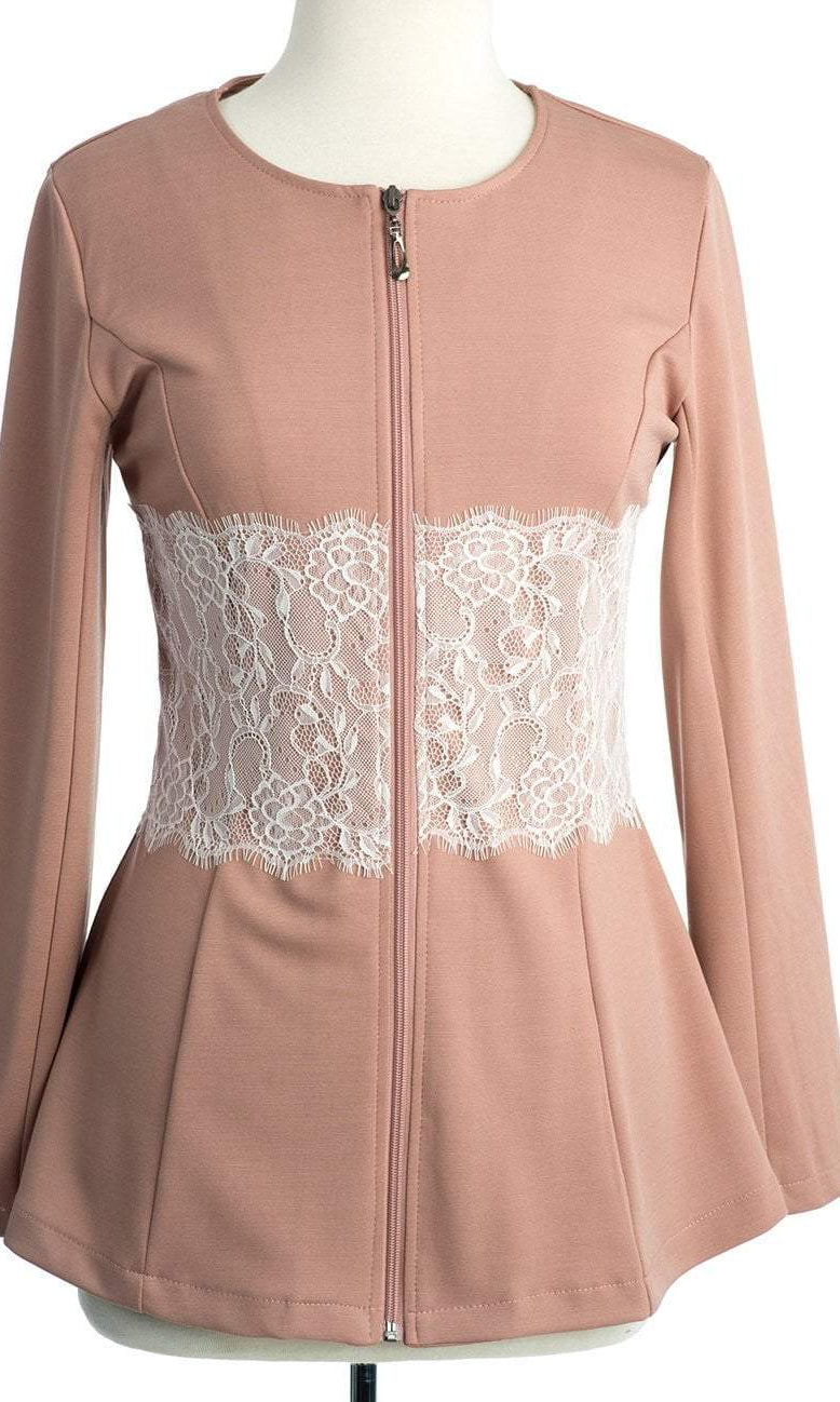 Lace Detail zipper Jacket Kabayare