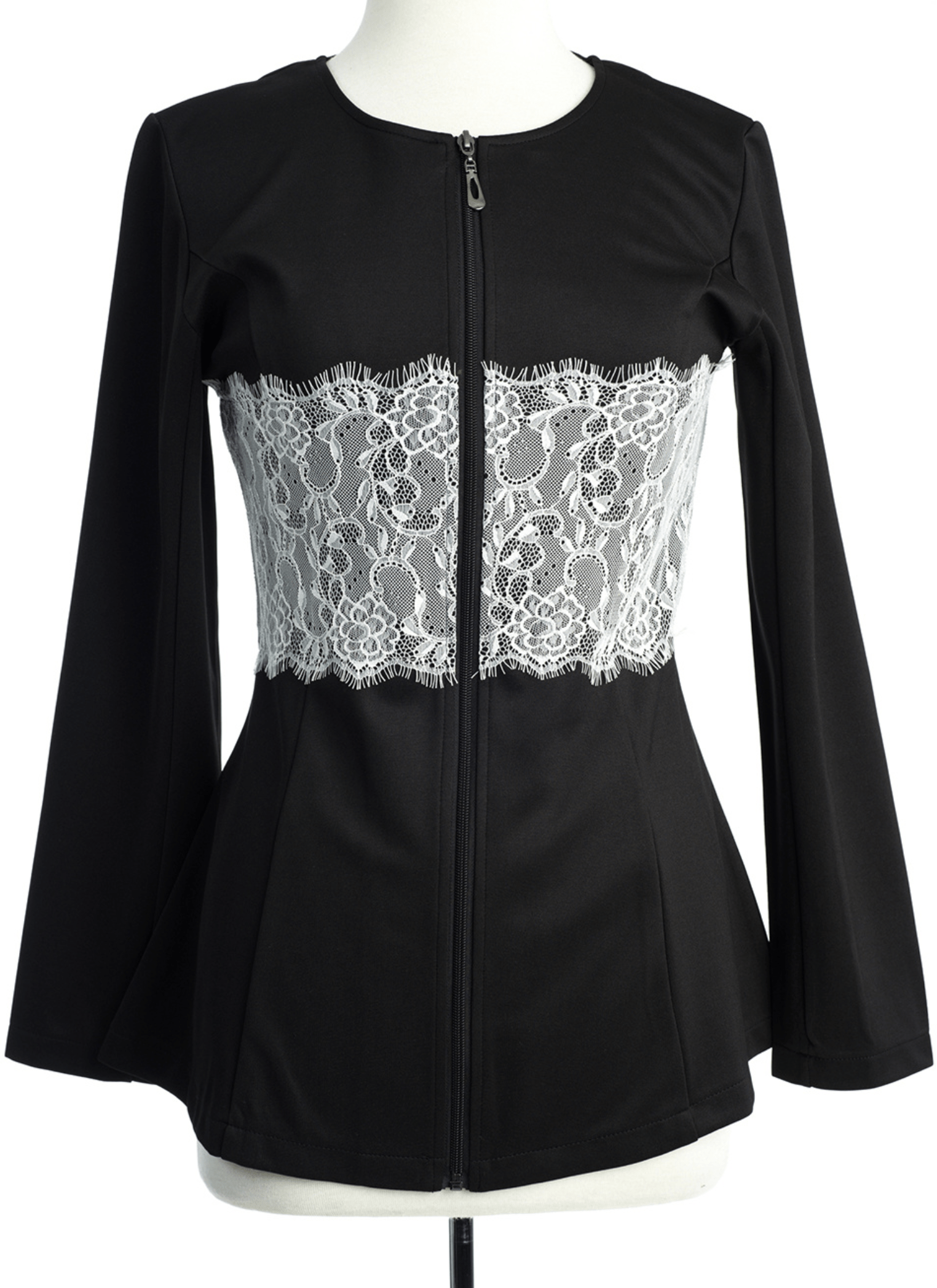 Lace Detail zipper Jacket Kabayare