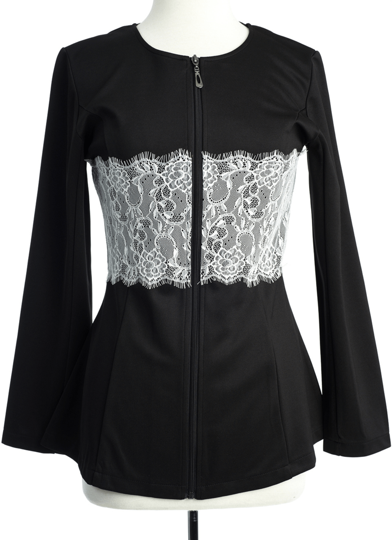 Lace Detail zipper Jacket Kabayare