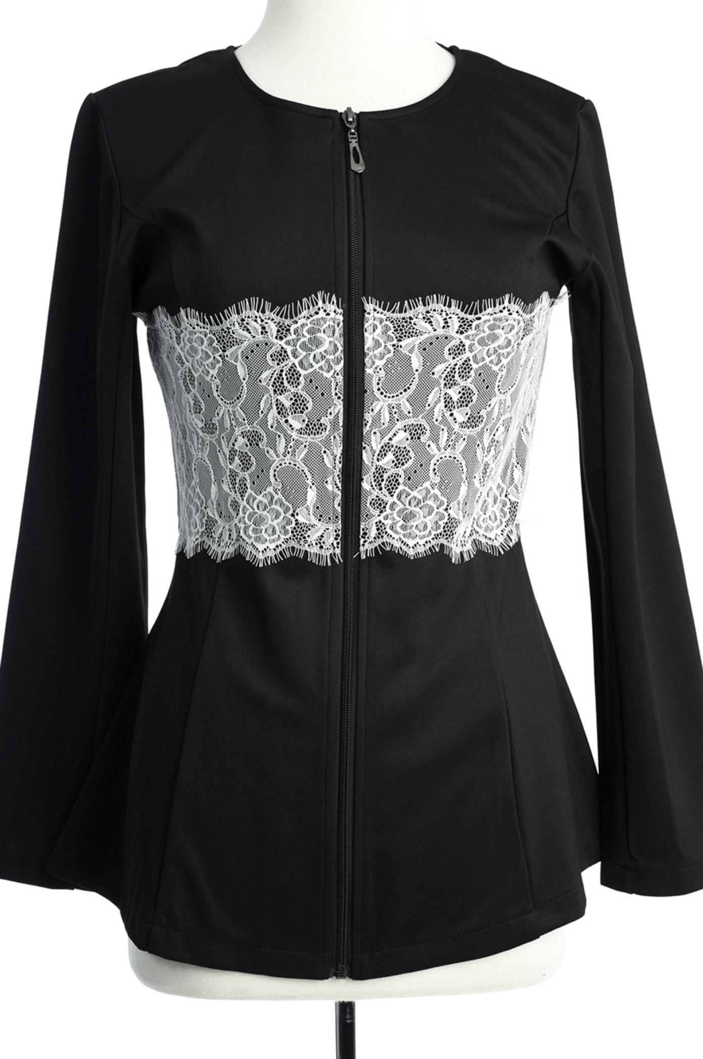 Lace Detail zipper Jacket Kabayare