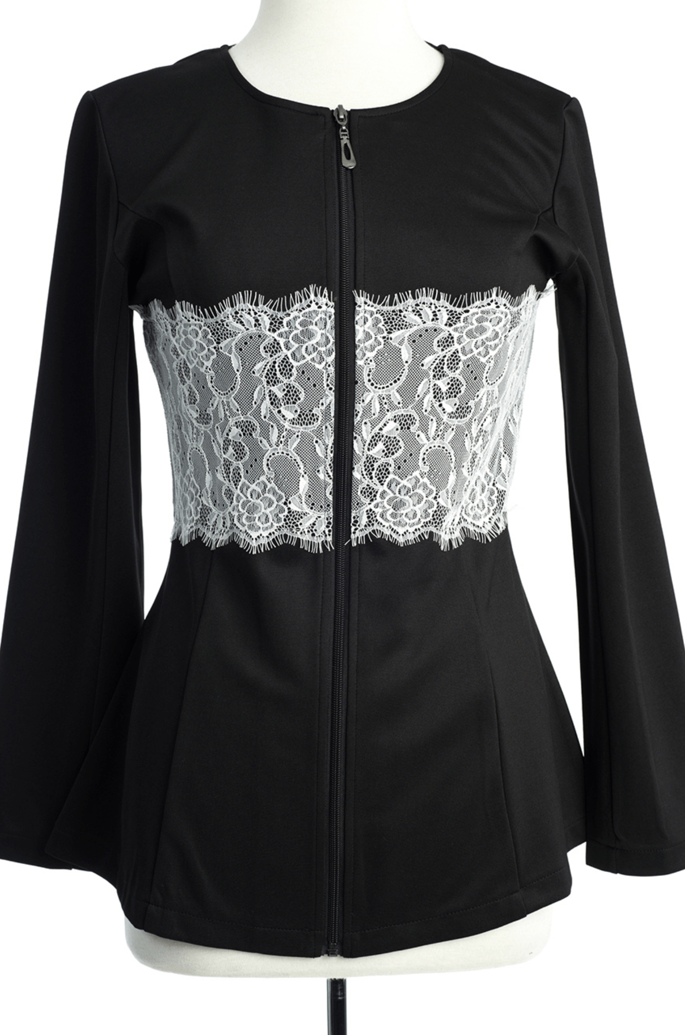 Lace Detail zipper Jacket Kabayare