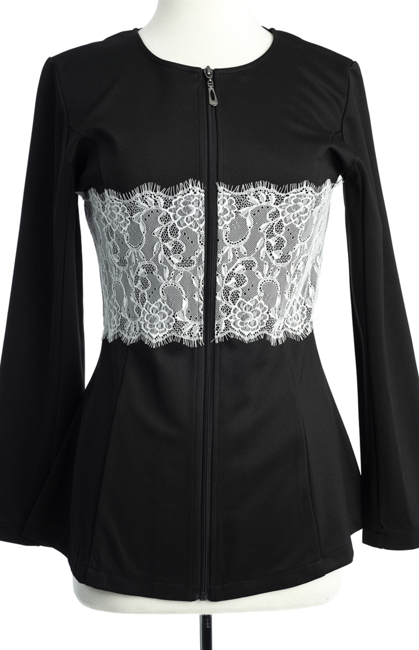 Lace Detail zipper Jacket Kabayare