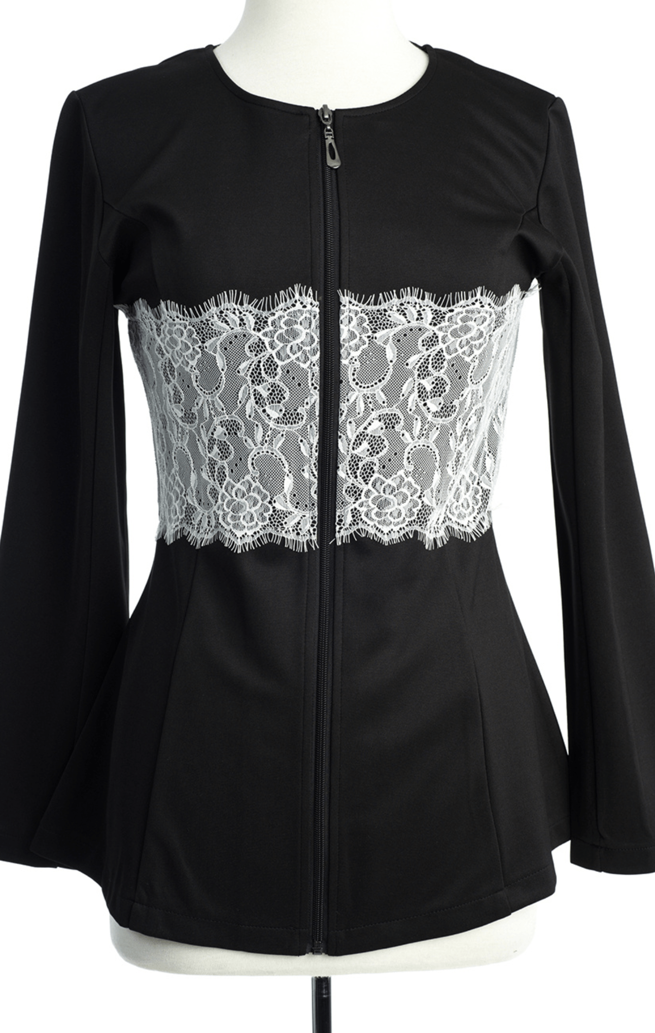 Lace Detail zipper Jacket Kabayare