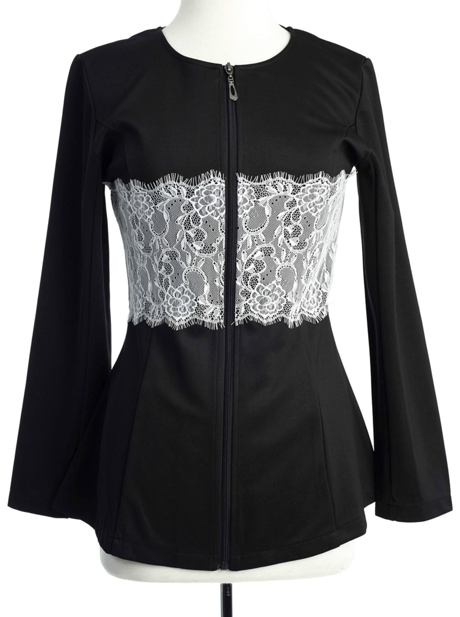 Lace Detail zipper Jacket Kabayare