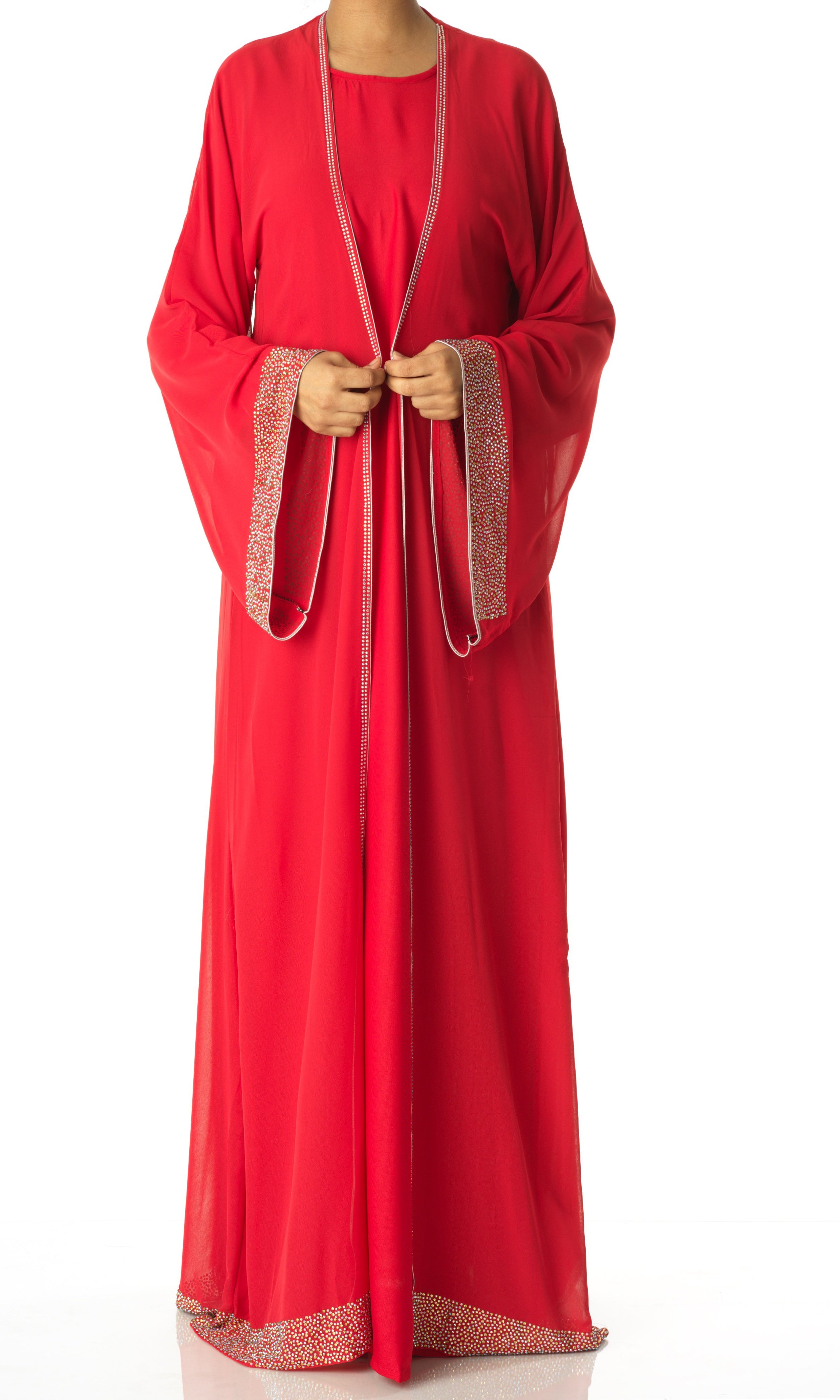 Lady in red abaya set Kabayare (6820068688050)