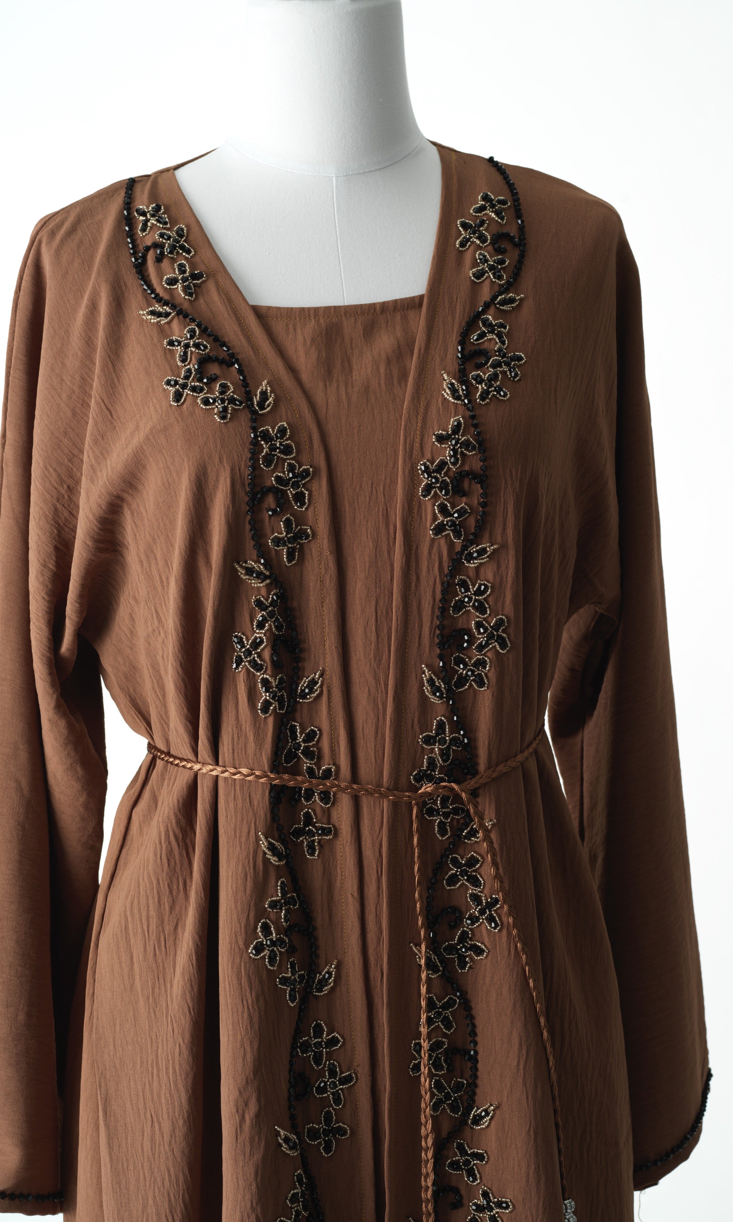 Latte lovers linen abaya Kabayare