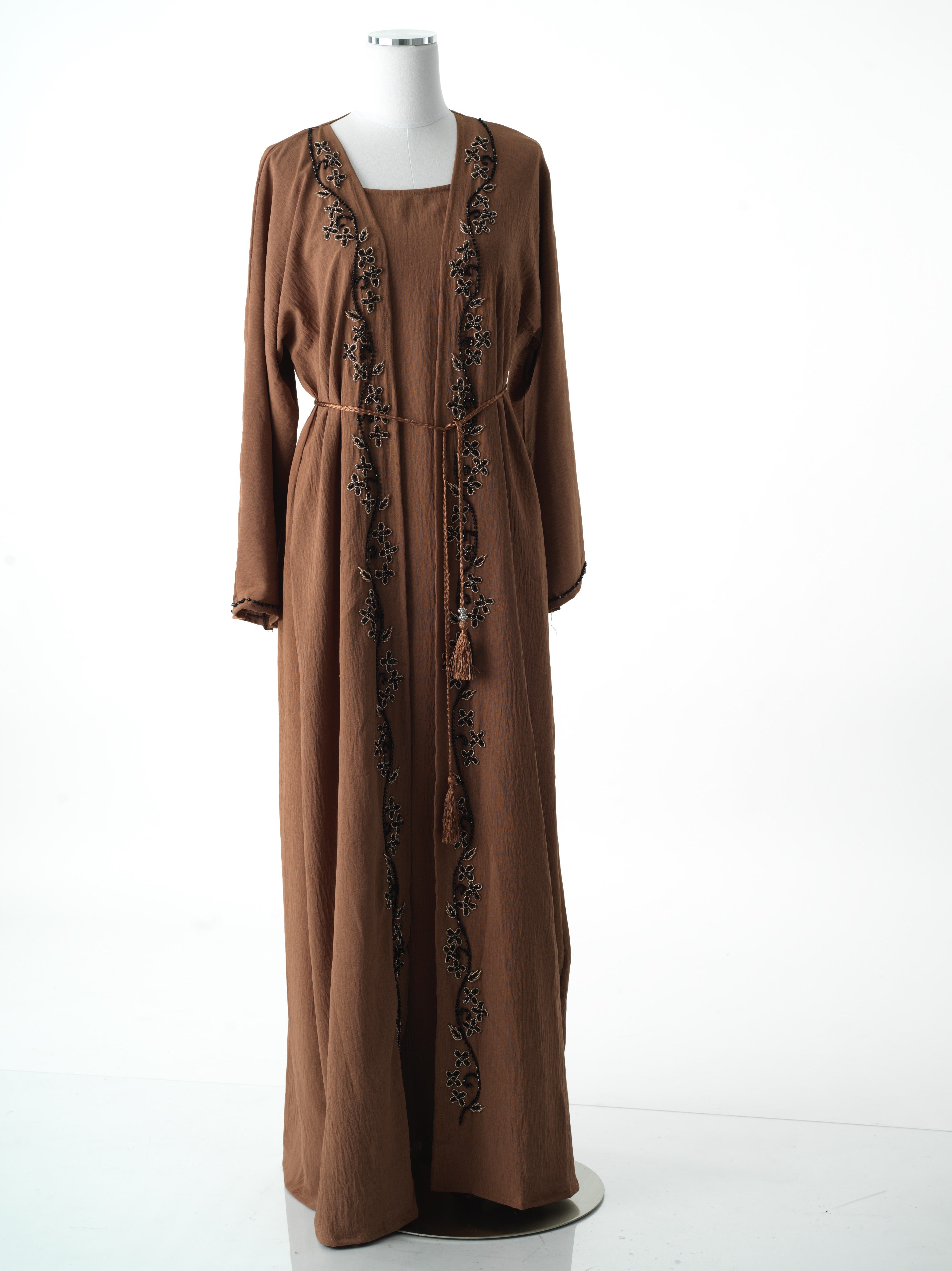 Latte lovers linen abaya Kabayare