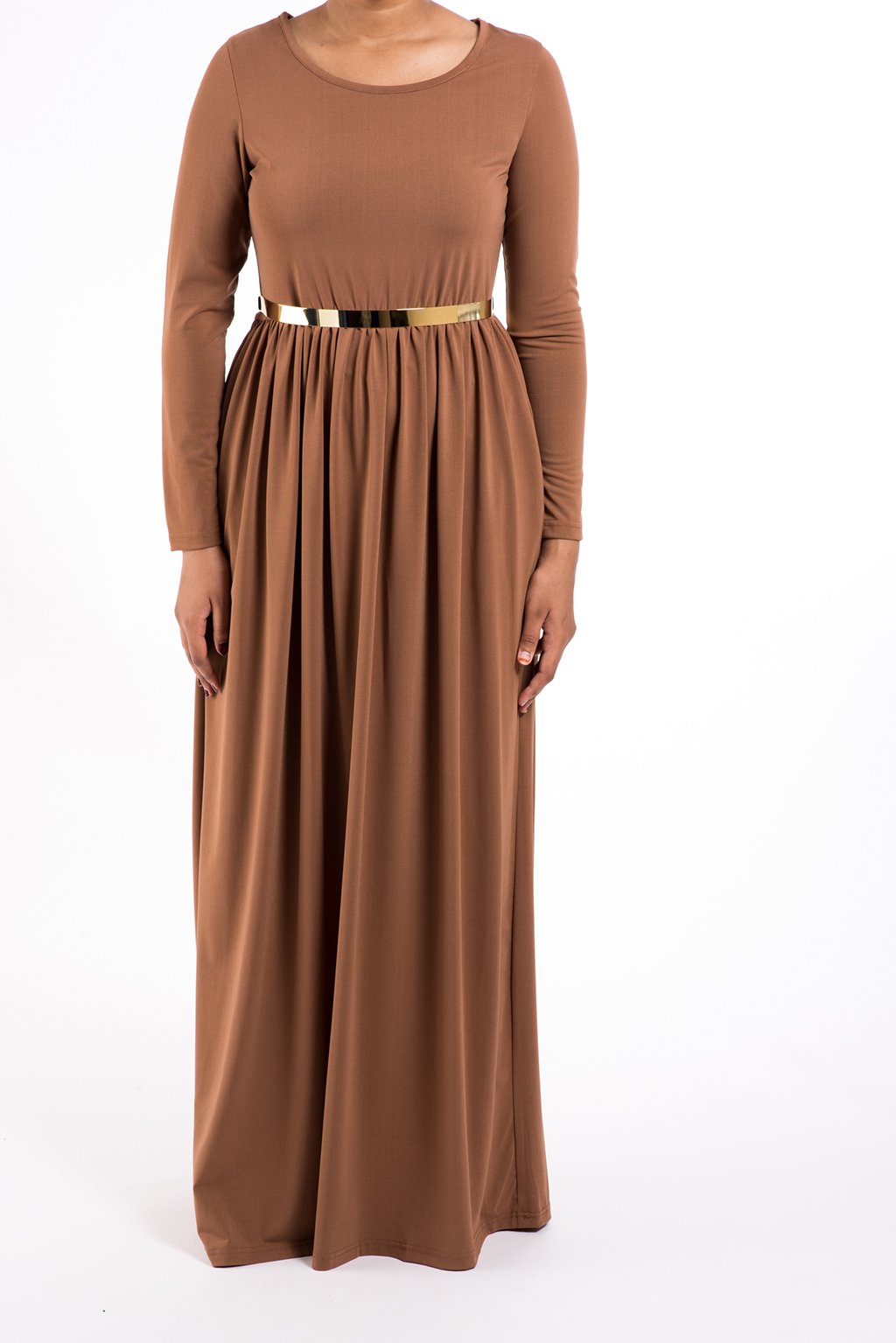 latte Milk Silk Maxi Dress / Pockets Kabayare