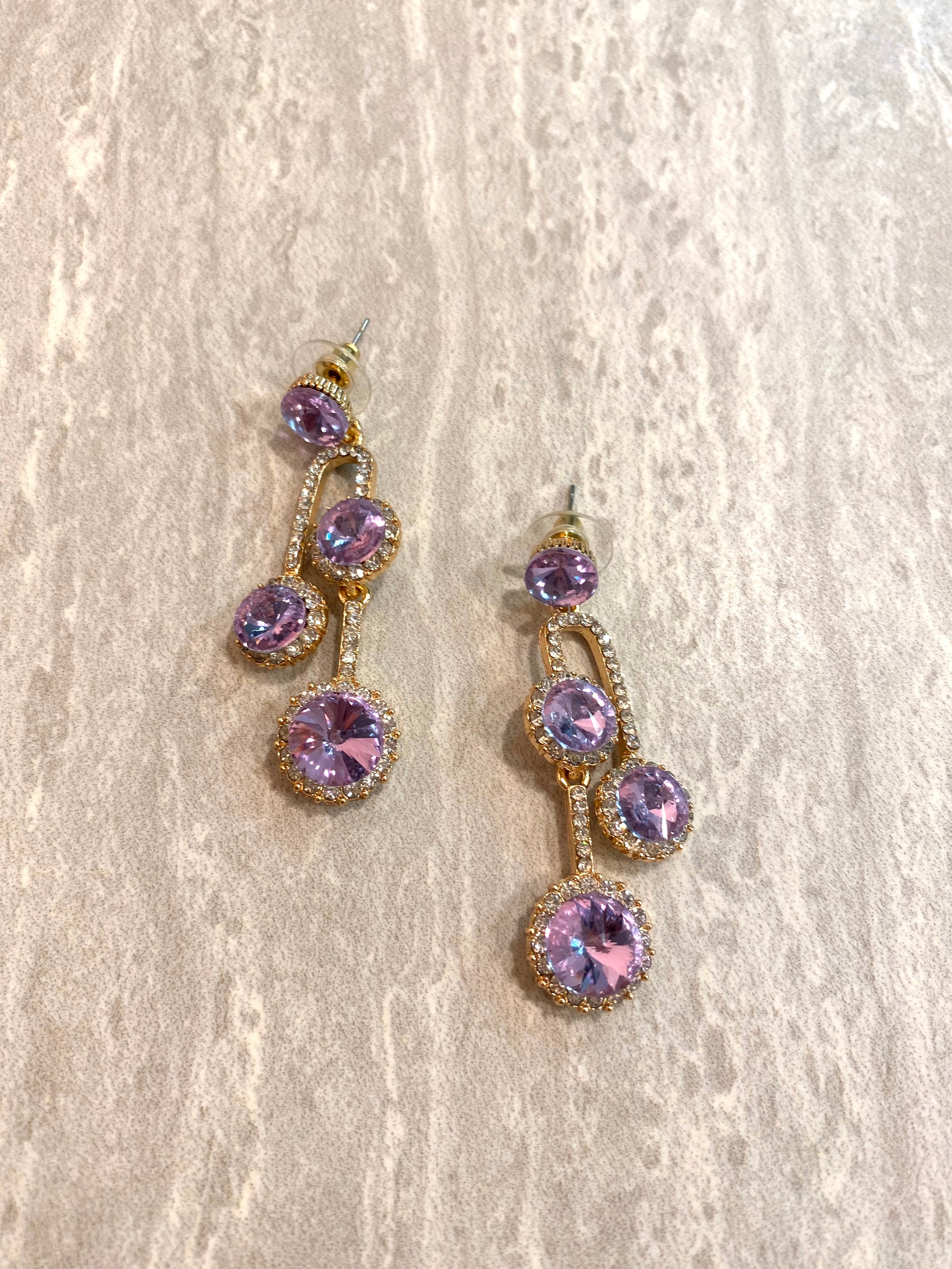 Lavender drops earrings KF