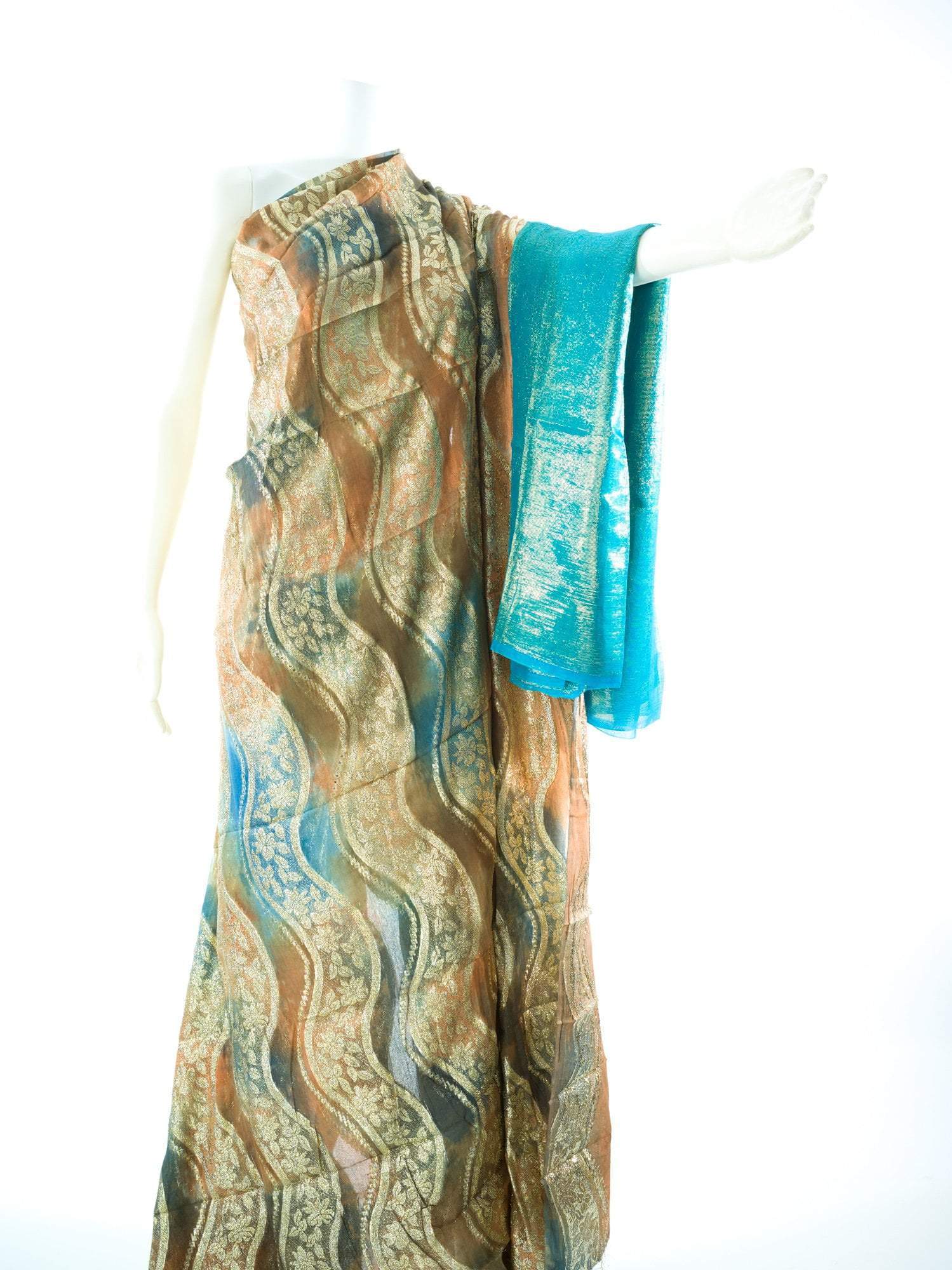 Light blue and gold wave Fransawi inspired Dirac Kabayare