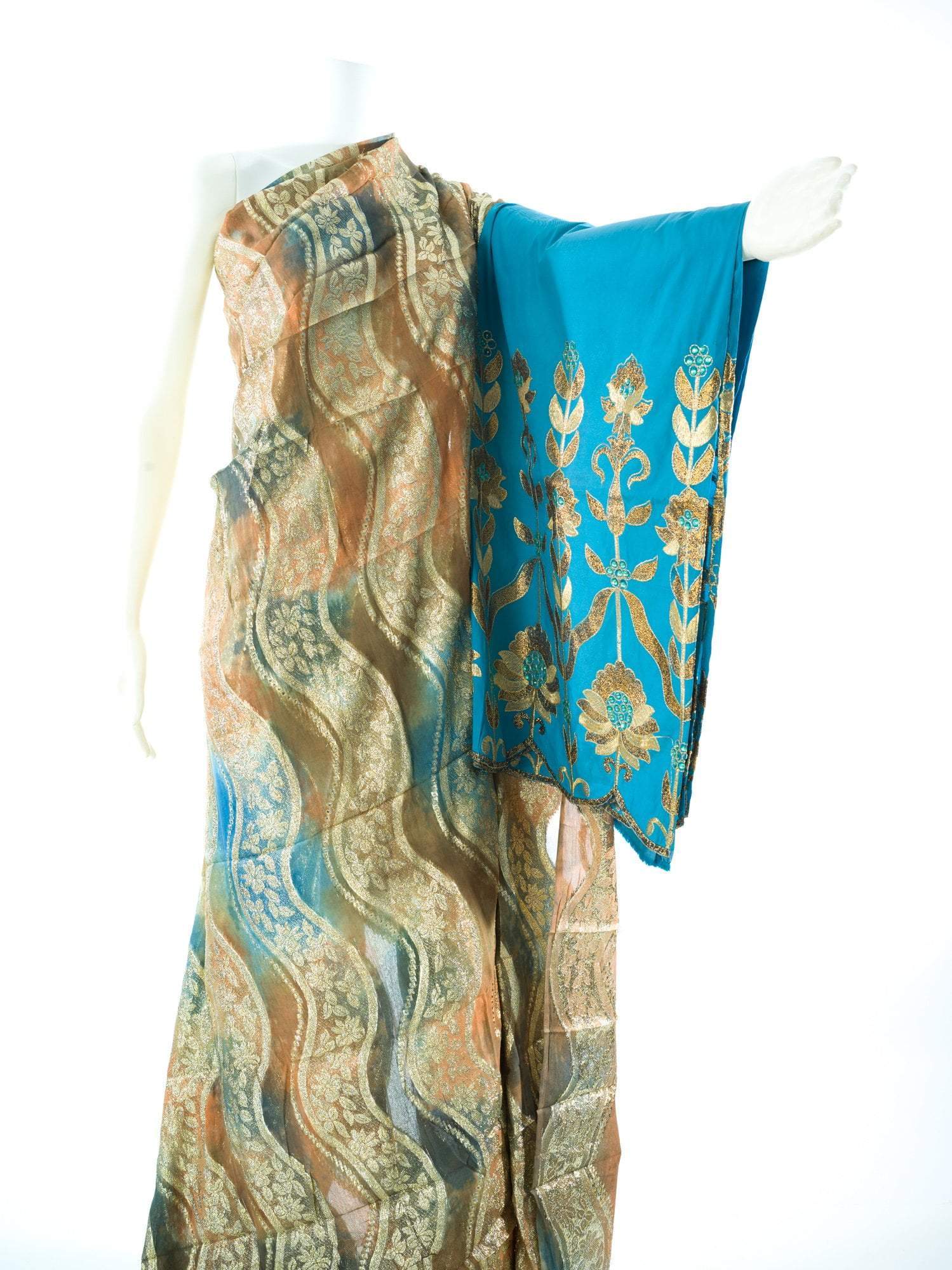 Light blue and gold wave Fransawi inspired Dirac Kabayare
