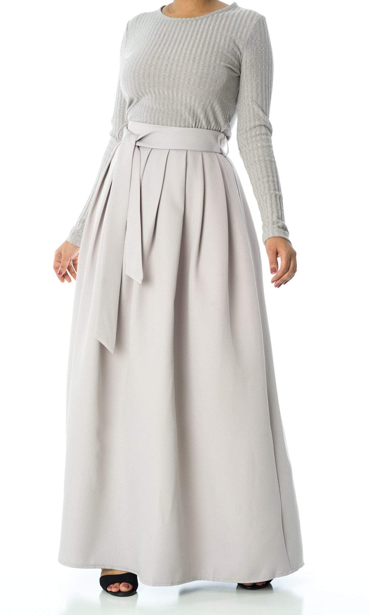Light gray Fitted & flared skirt Kabayare