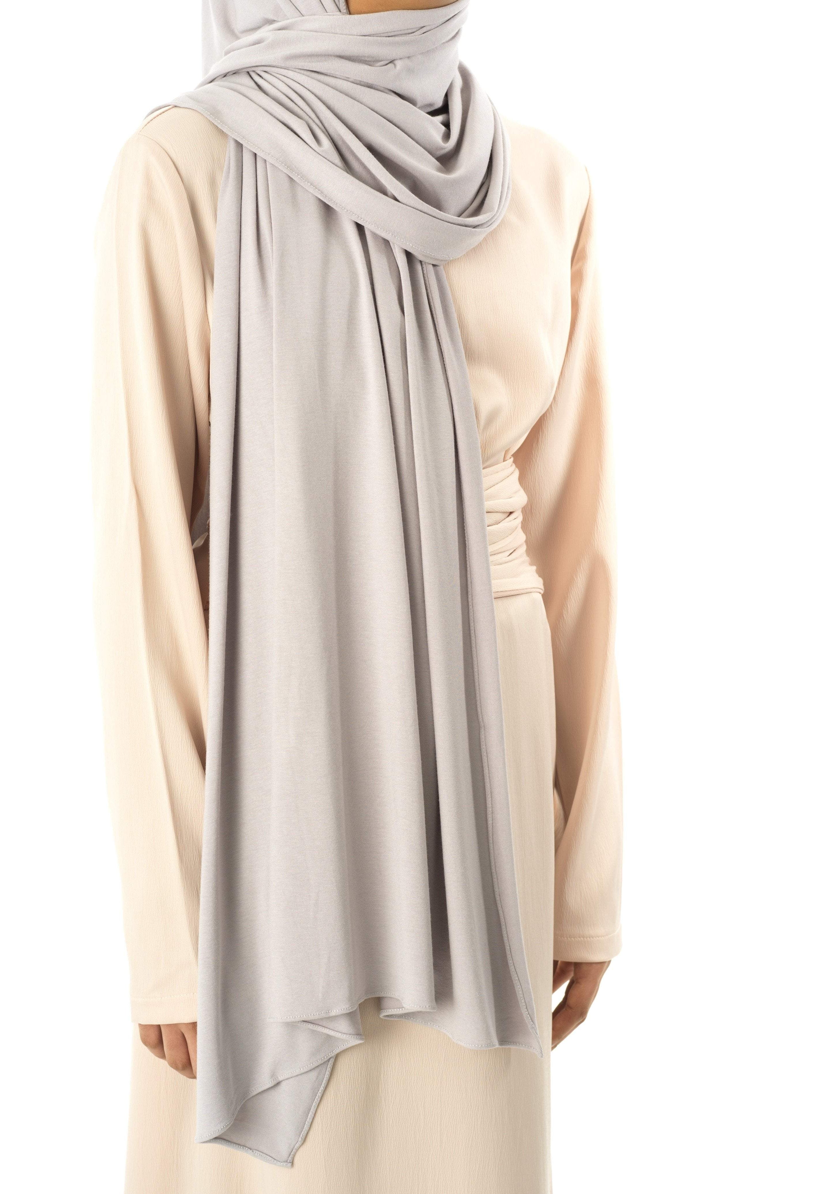 Light Gray Premium jersey hijab Kabayare
