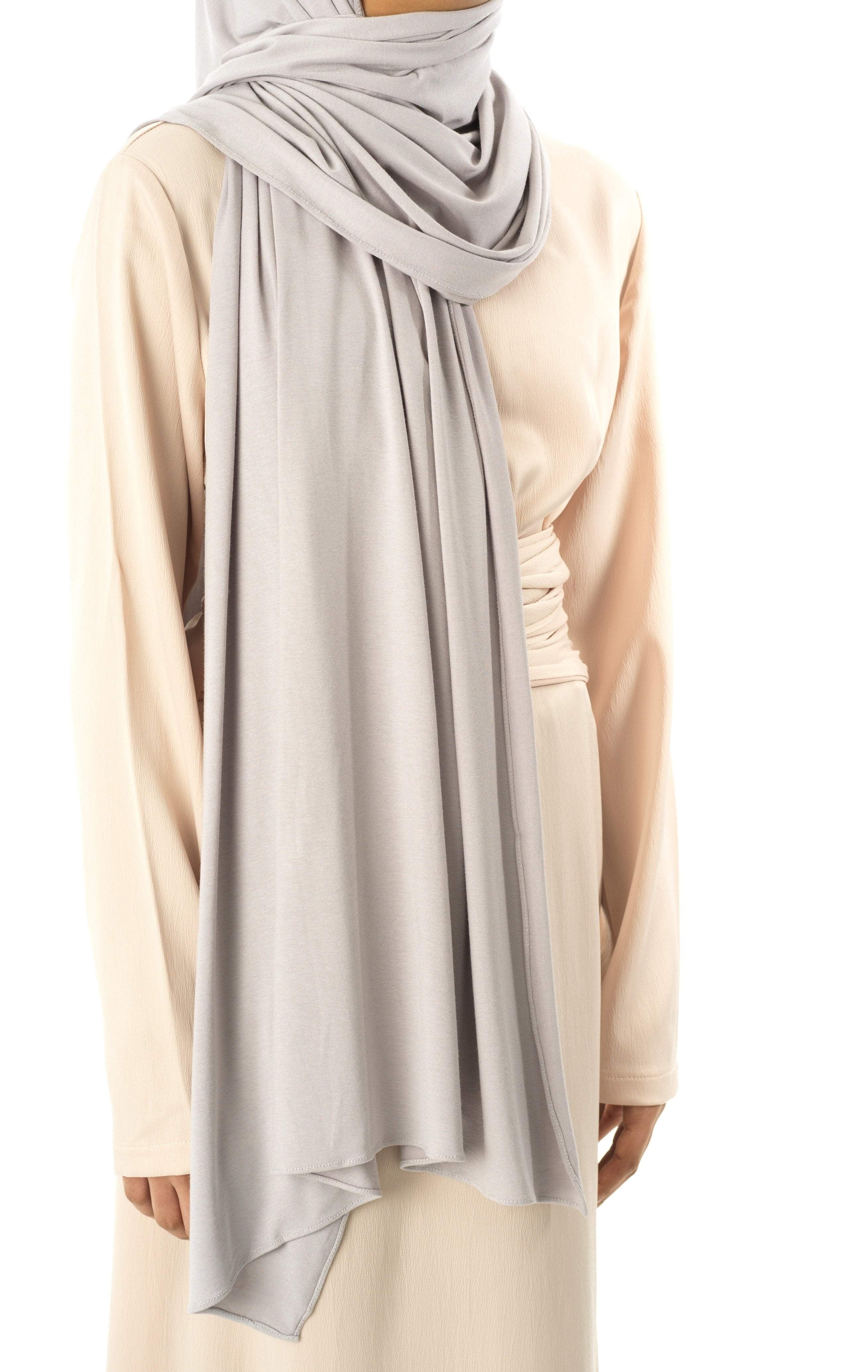 Light Gray Premium jersey hijab Kabayare