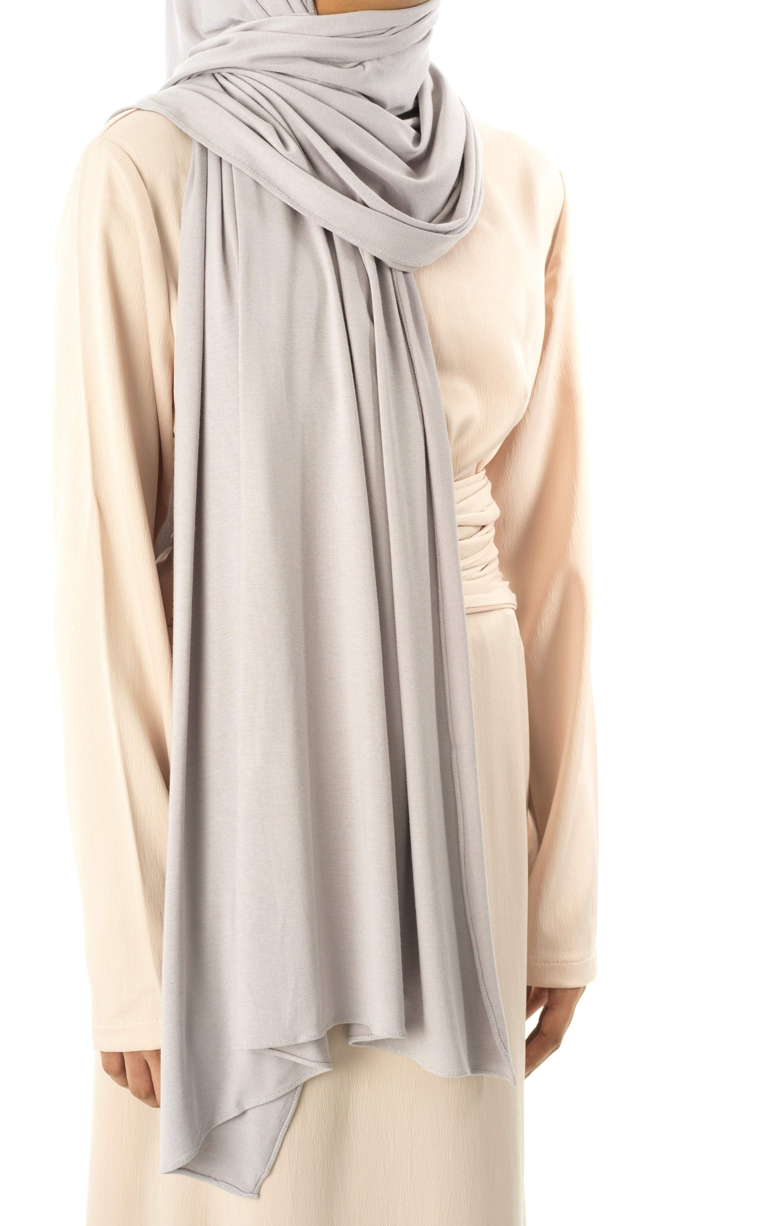 Light Gray Premium jersey hijab Kabayare