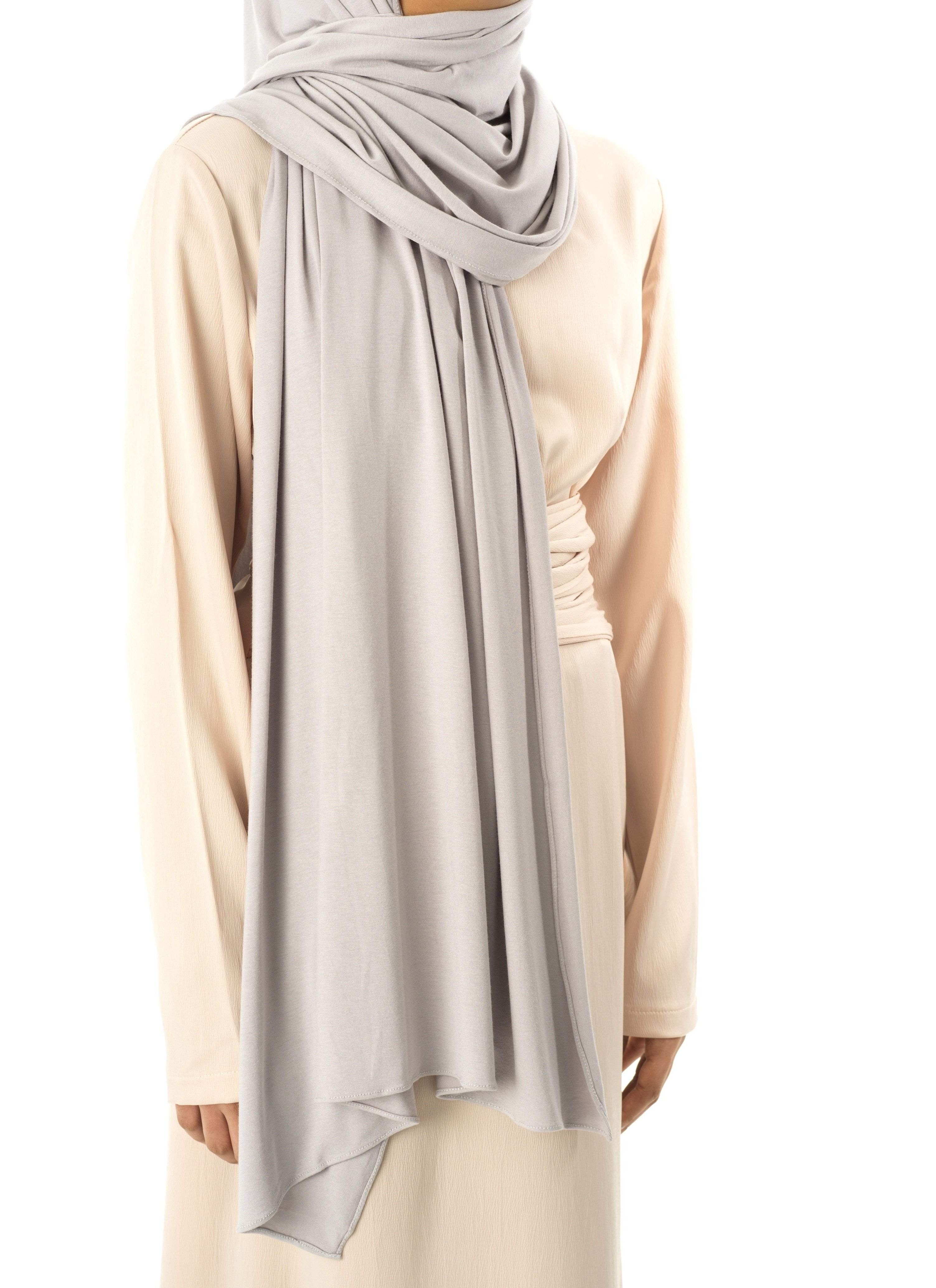 Light Gray Premium jersey hijab Kabayare