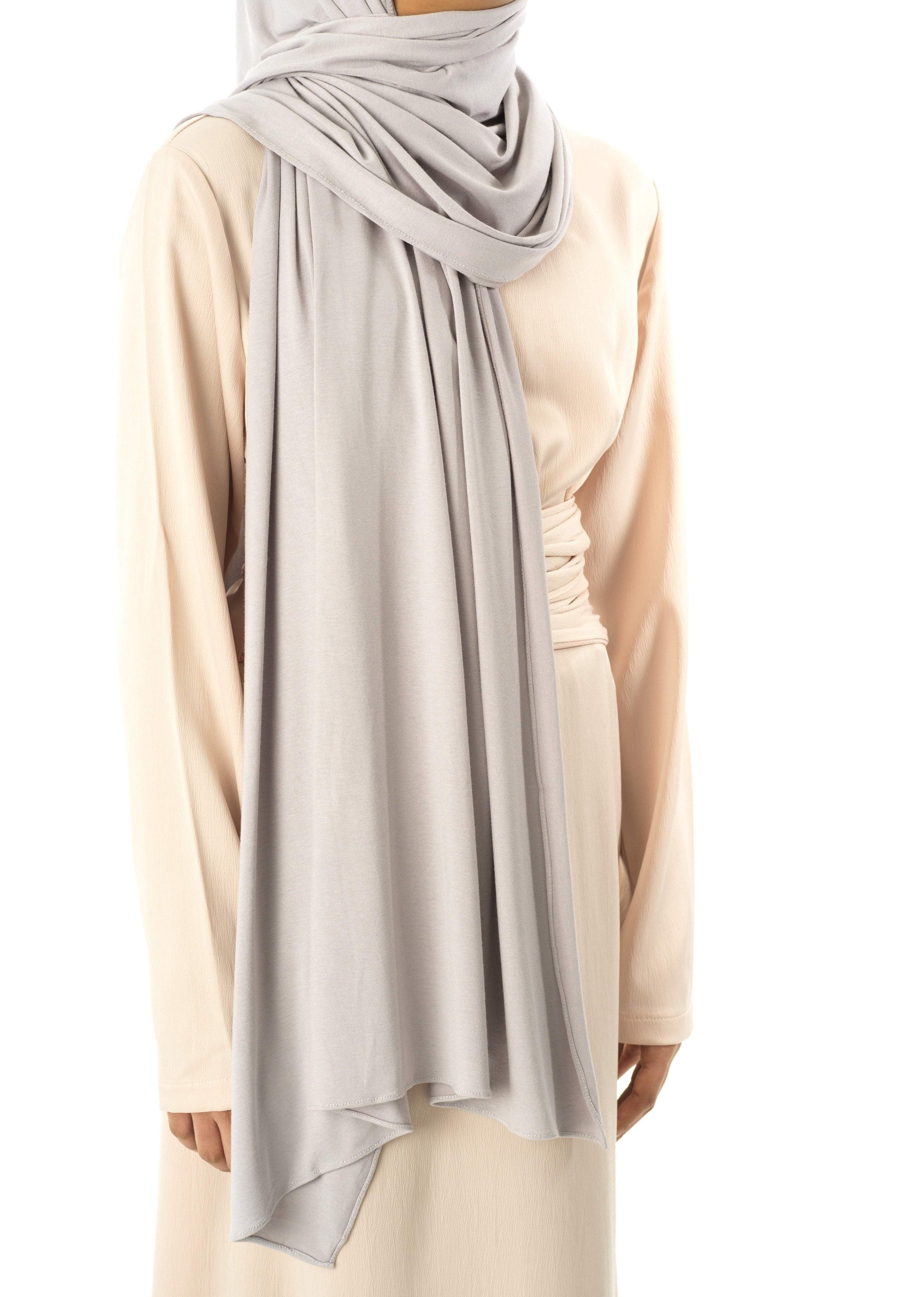 Light Gray Premium jersey hijab Kabayare