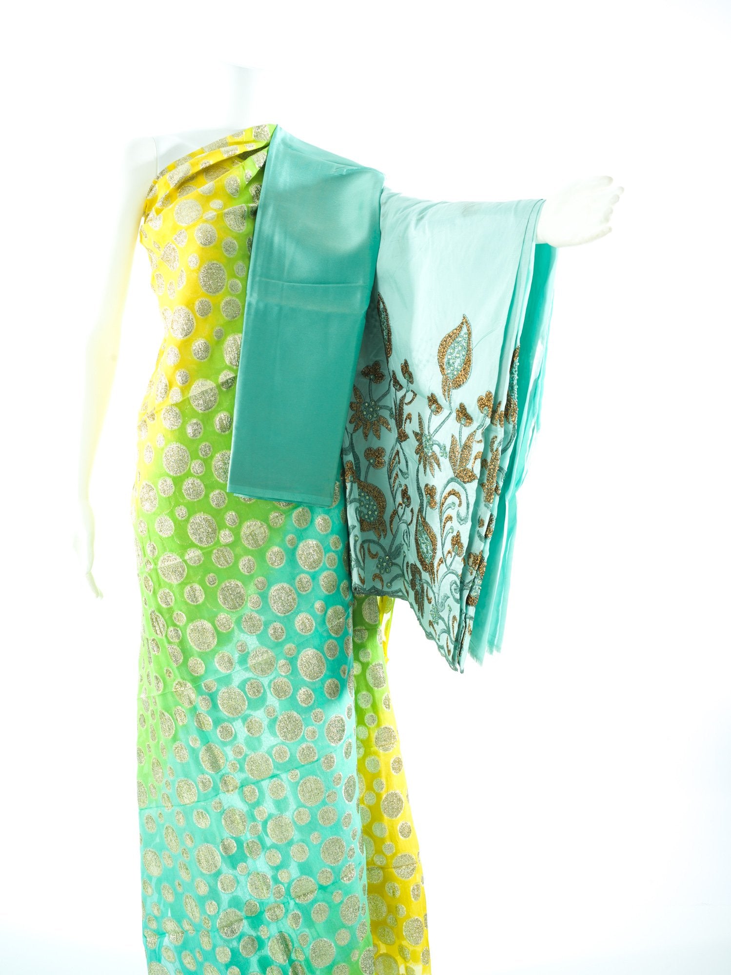 Lime and Mint dots Fransawi inpired dirac set Kabayare