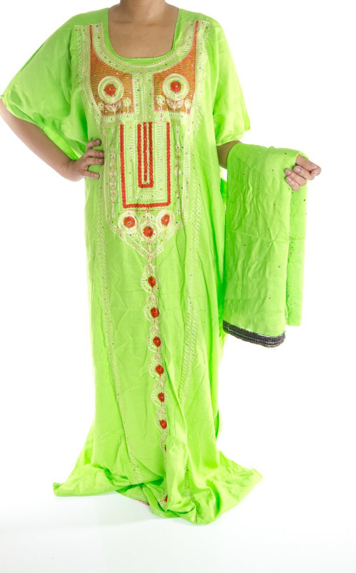 lime green embroidery Bati Kabayare