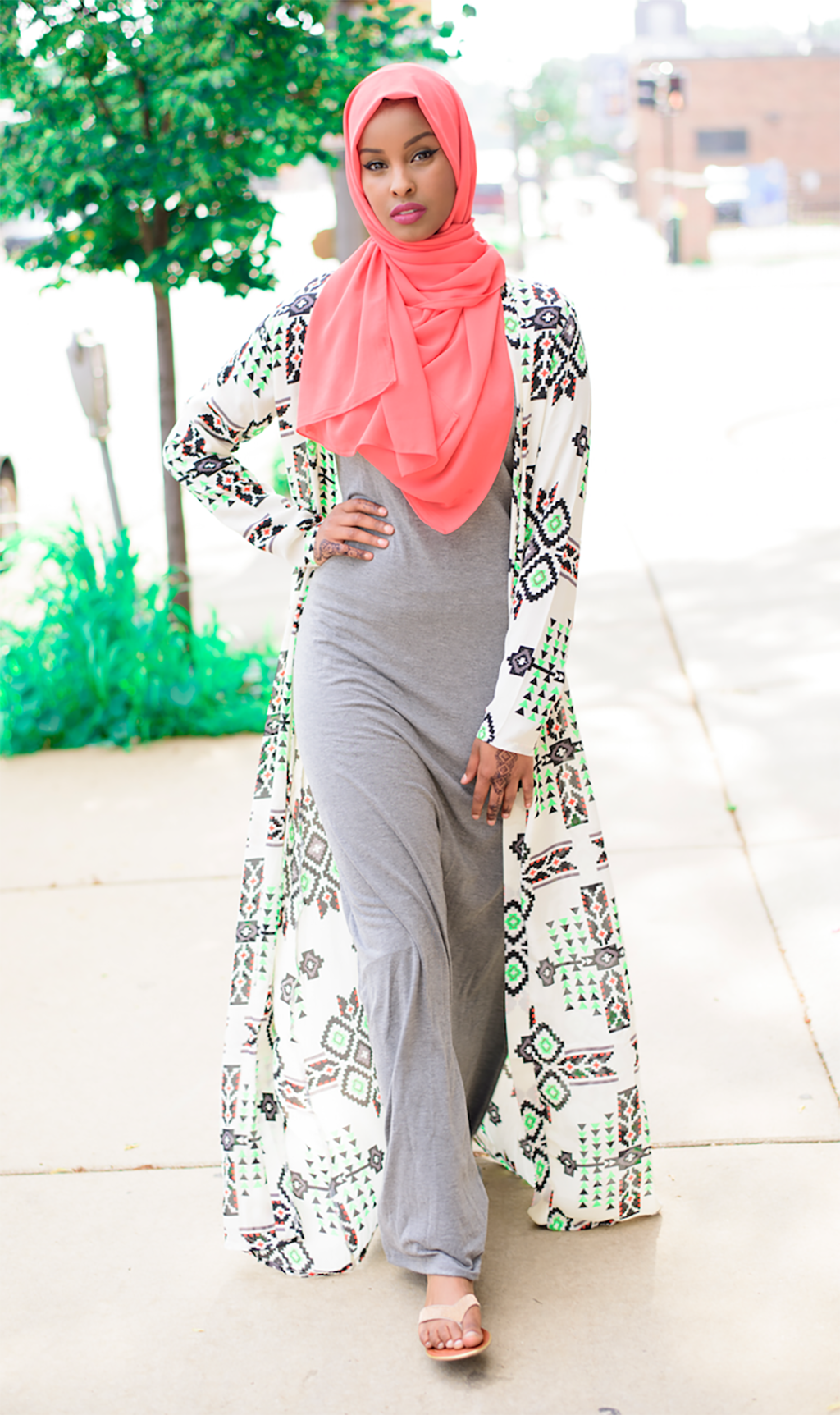 Lime Tribal Print Maxi Cardigan Kabayare