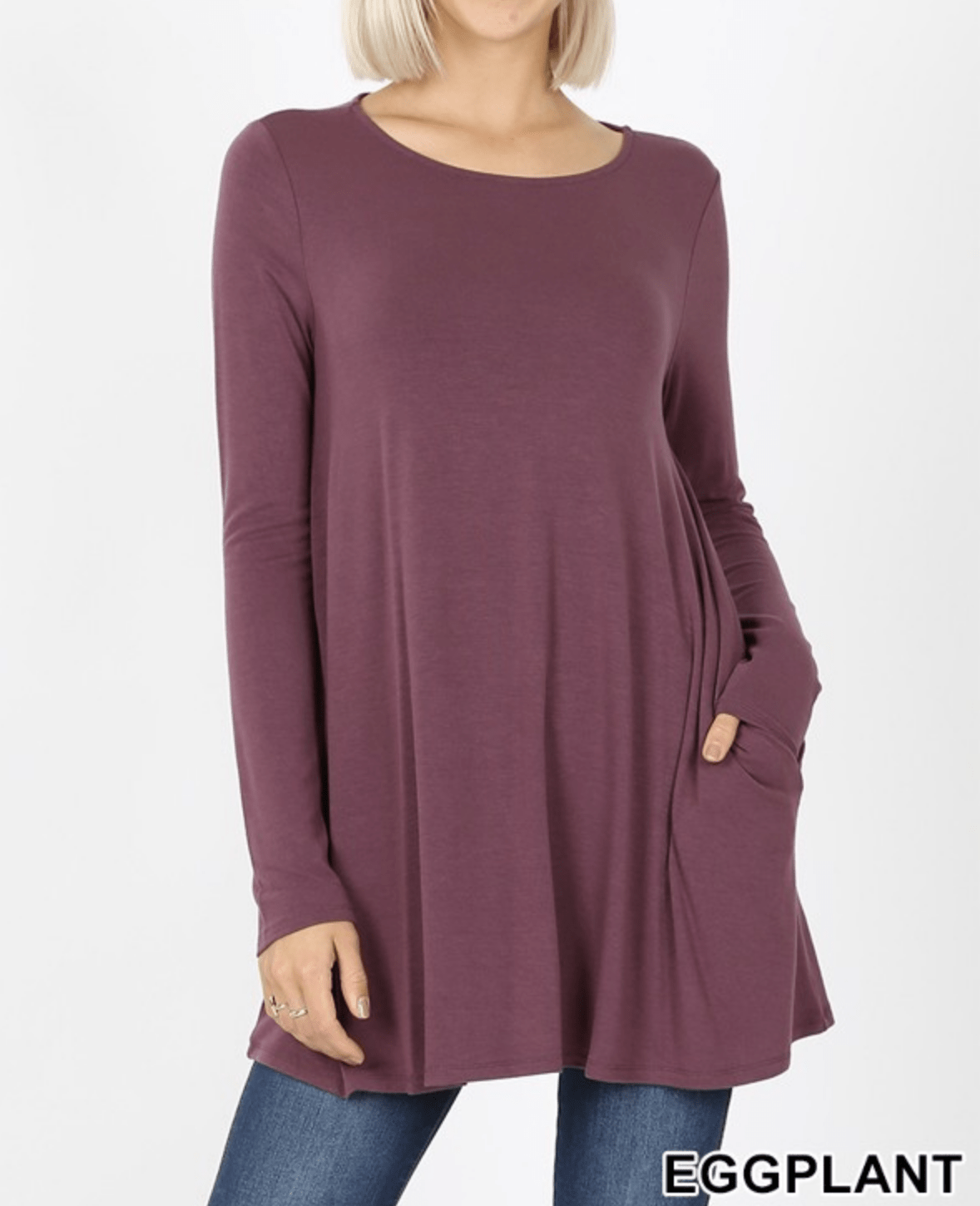 LONG SLEEVE BOAT NECK FLARED TOP Kabayare