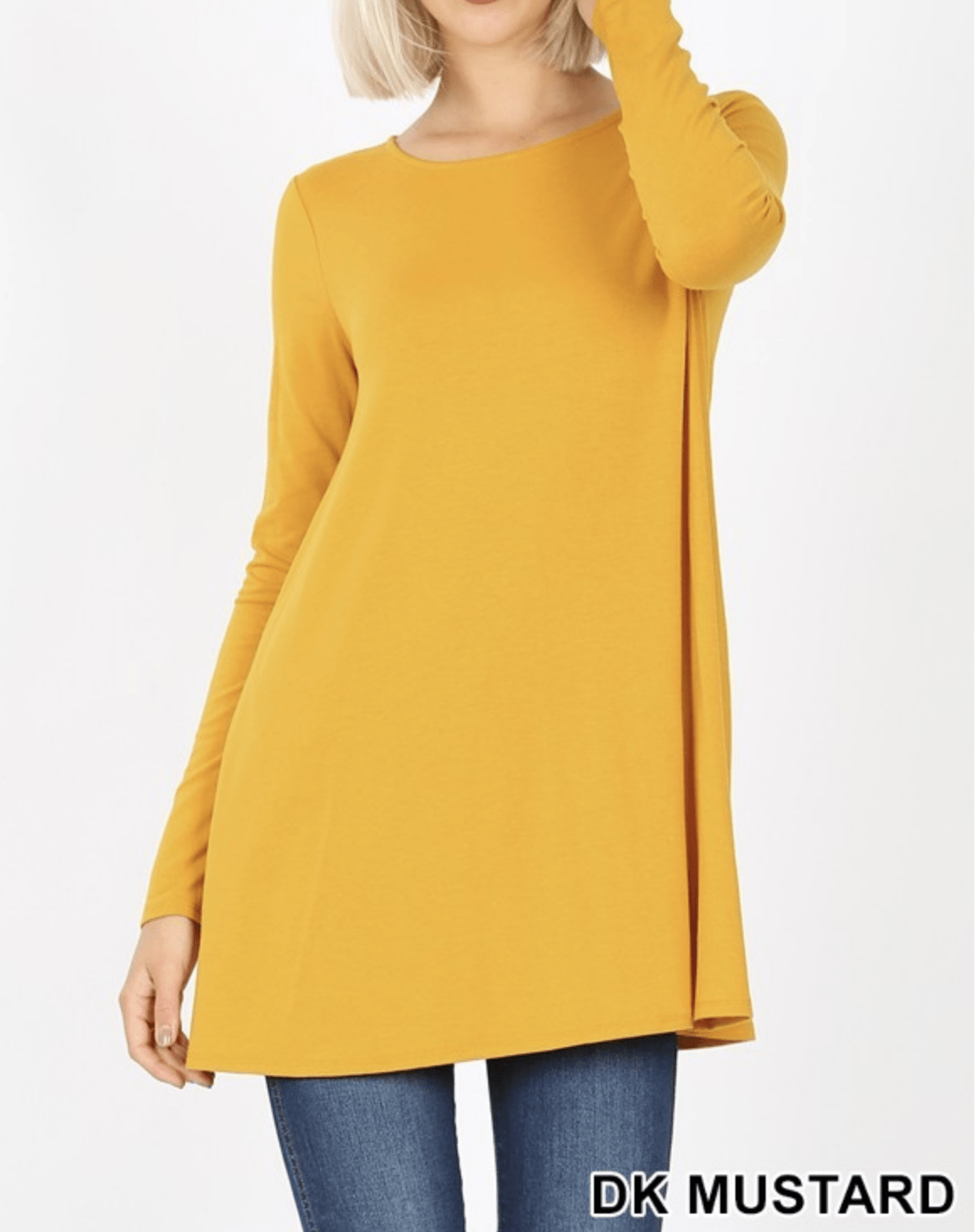 LONG SLEEVE BOAT NECK FLARED TOP Kabayare