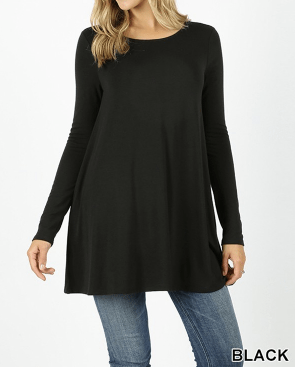 LONG SLEEVE BOAT NECK FLARED TOP Kabayare