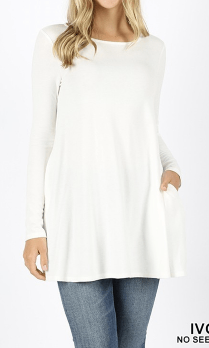 LONG SLEEVE BOAT NECK FLARED TOP Kabayare